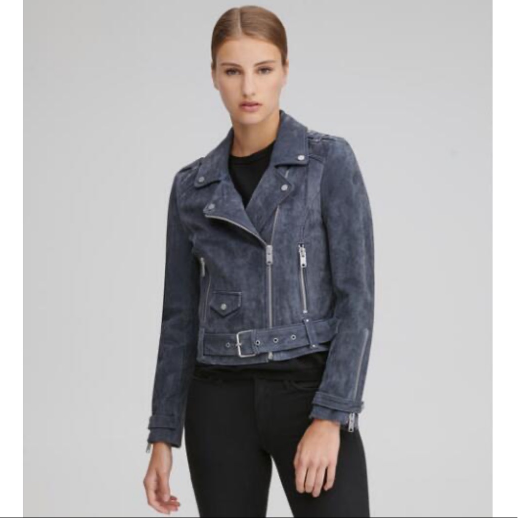 Andrew Marc Marc New York Bowery Suede Moto Jacket
